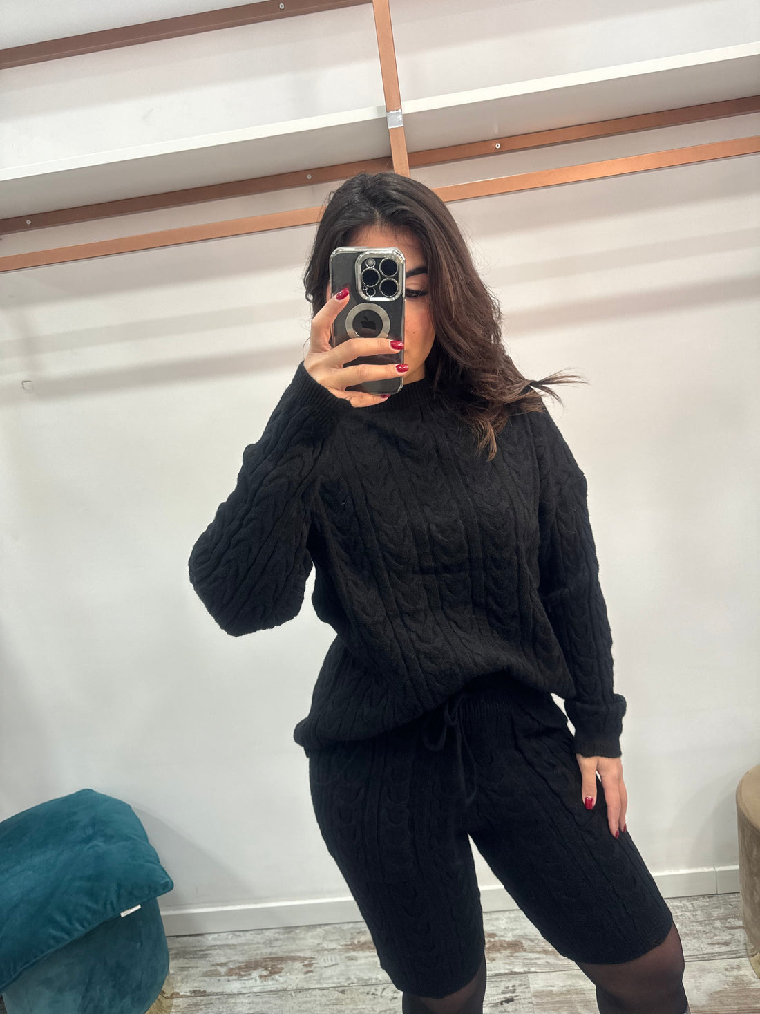Cordset lana nero Amelia