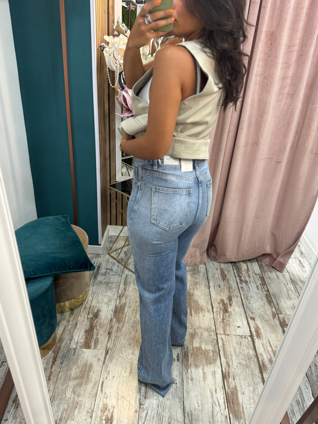 Jeans wide leg azzurro