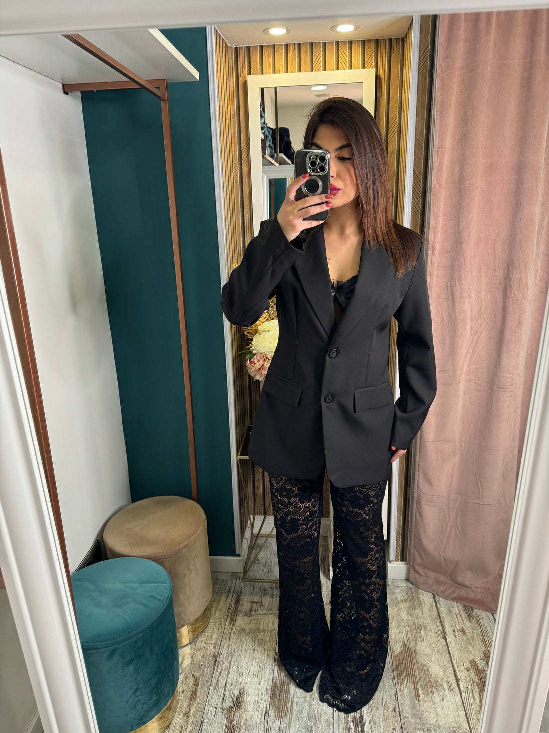 Pantaloni pizzo nero