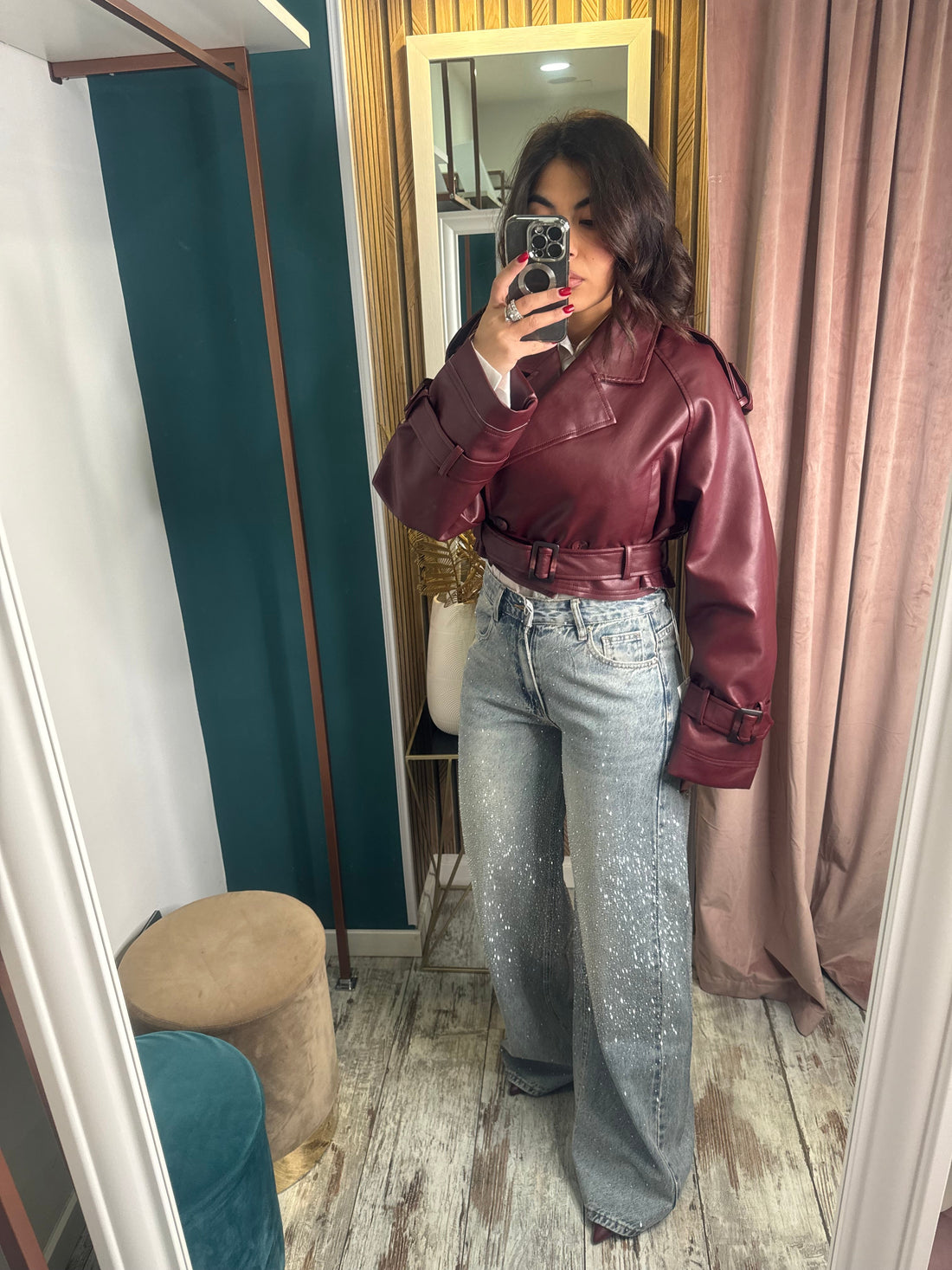 Trench crop bordeaux