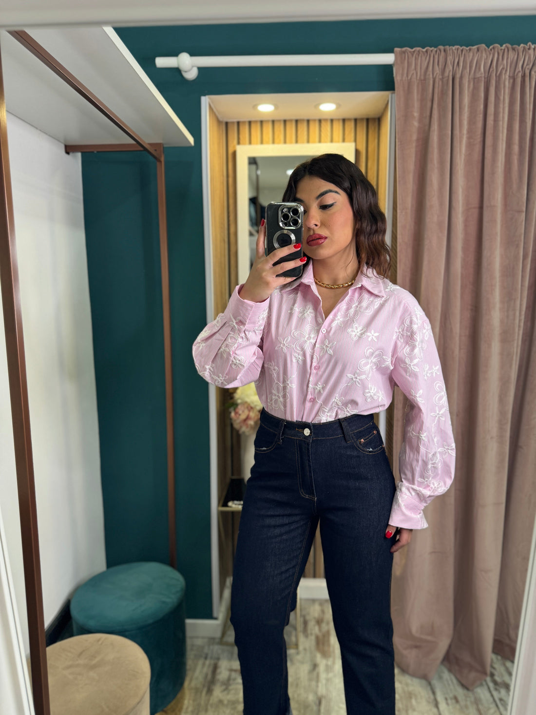 Camicia righe pink