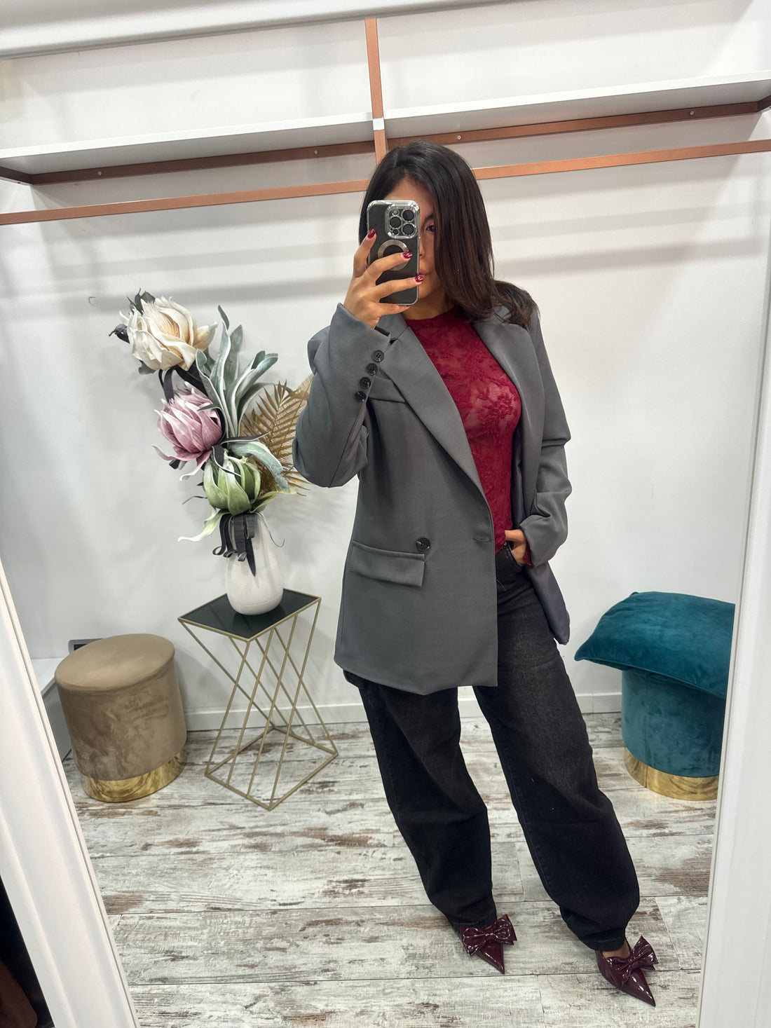 Blazer doppiopetto grigio