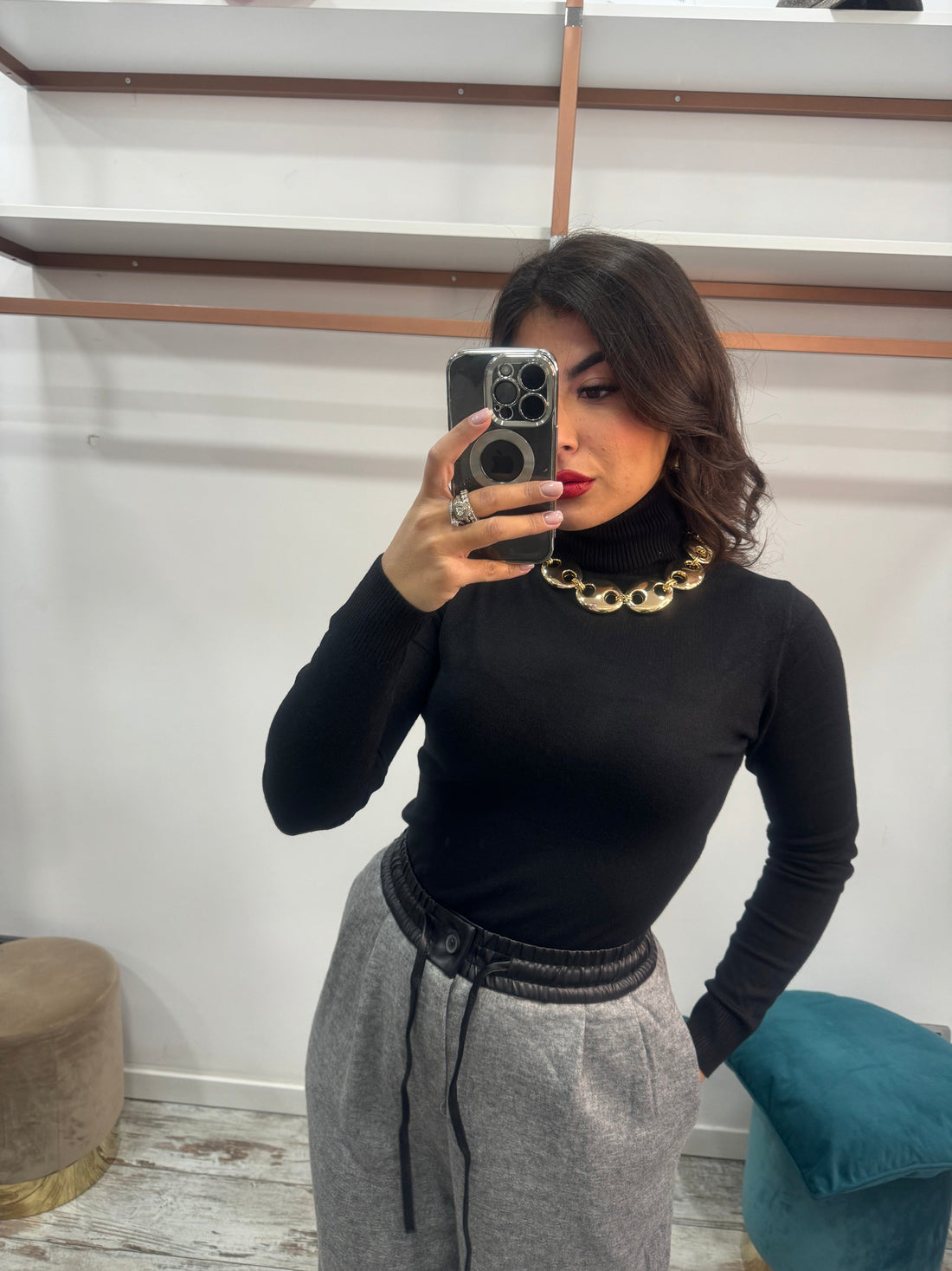Pantaloni lana grey